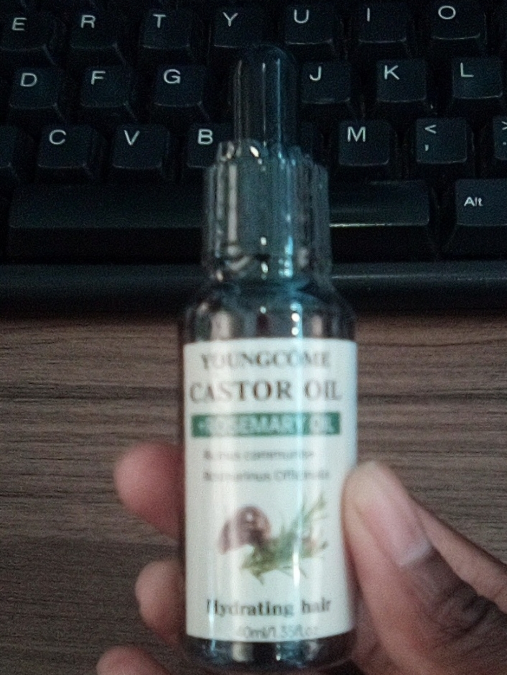 Youngcome Rosemary Castor Oil - Hydrating Body & Hair Oil, Clear